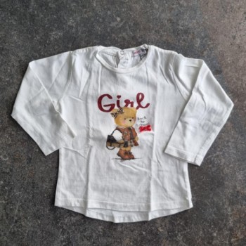 La Solderie suisse - T-shirt blanc ours Girl Mini Yours 92
