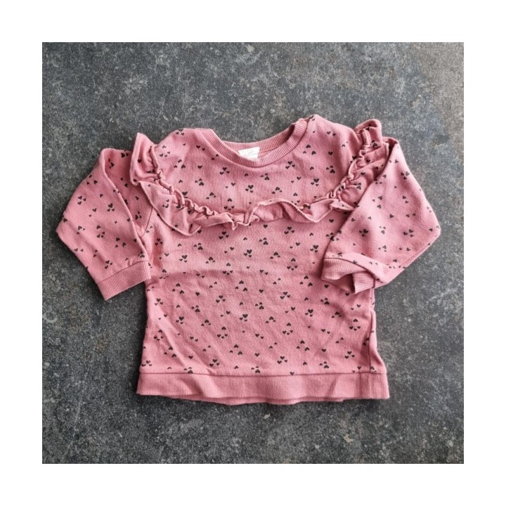 La Solderie suisse - Sweat rose petits cœurs H&M 80
