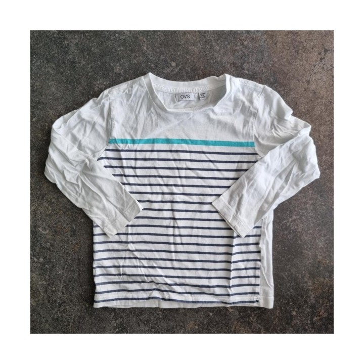 La Solderie suisse - T-shirt blanc à rayures OVS 110