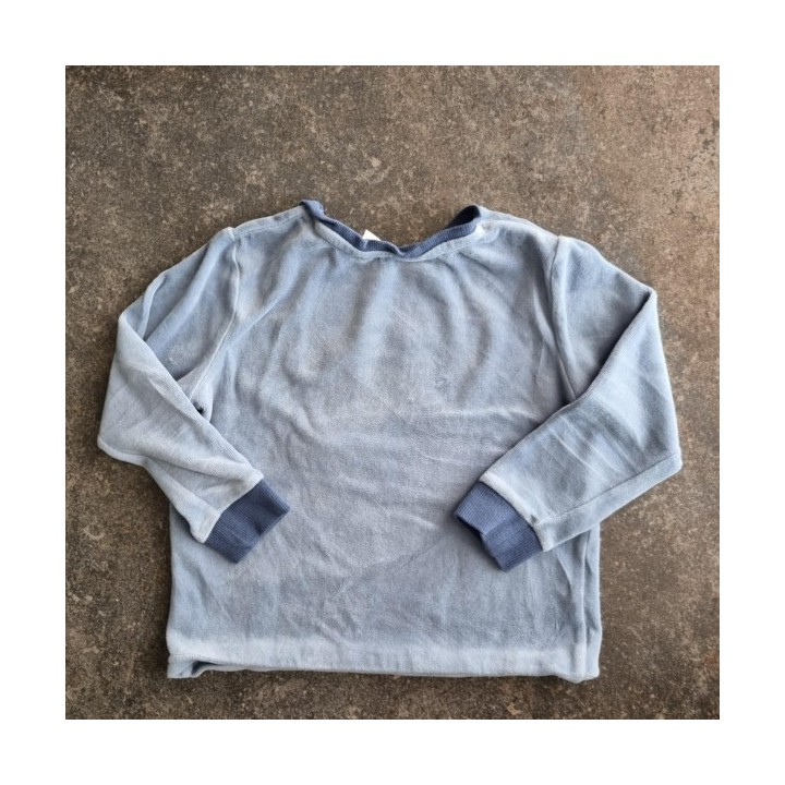 La Solderie suisse - T-shirt bleu velours montagnes Okaïdi 110