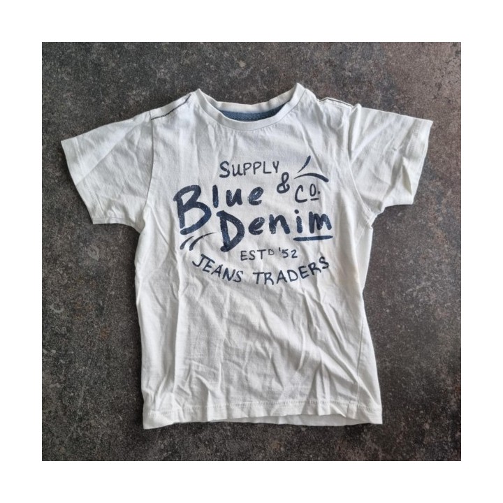 La Solderie suisse - T-shirt blanc Blue Denim 110