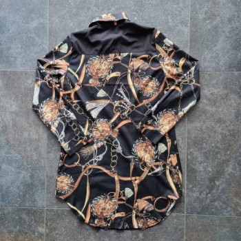 La Solderie suisse - Chemise noire motifs dorés CBR M