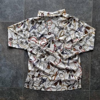 La Solderie suisse - Chemise blanc cassé à motifs Flamant Rose S
