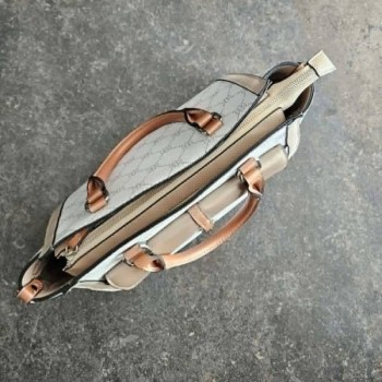 Solderie suisse - Sac à main Deichmann blanc et brun