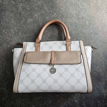 Solderie suisse - Sac à main Deichmann blanc et brun