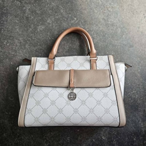 Solderie suisse - Sac à main Deichmann blanc et brun