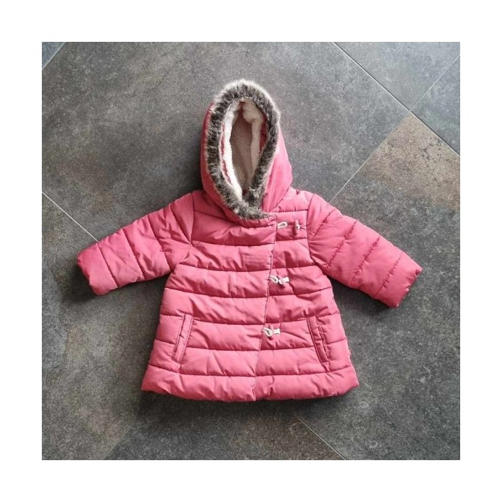 Veste épaisse rose à capuche