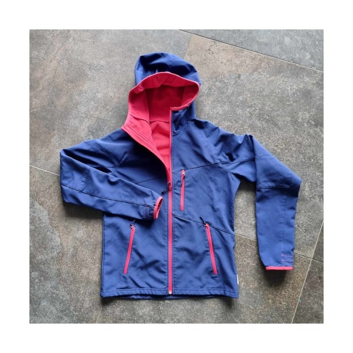 Outlet Suisse – Solderie & Neuf - Veste de pluie à capuche bleue et ro